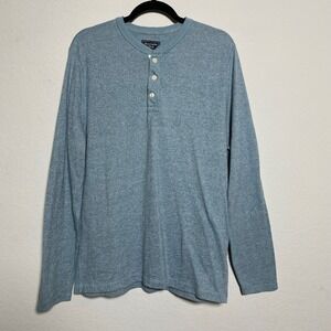 A&F Blue Long Sleeve Henley Mens‎ Large Shirt Timeless Comfort Casual Minimalist